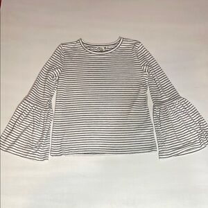BANANA REPUBLIC Striped Bell Sleeve Top - Black and White Size S
